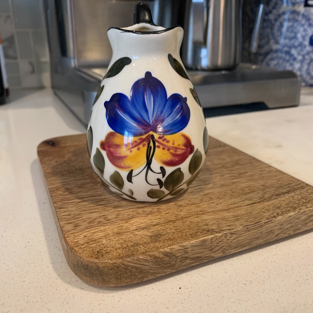 Erphila pottery hand painted creamer 4”